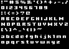 some type of font that looks like it is made out of pixellated letters and numbers