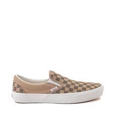 Vans Slip-On Checkerboard Skate Shoe - Block Brown Brown Checkered Vans Outfit, Western Vans, Checkered Vans Outfit, Brown Vans, Vans Skate Shoes, Checkered Shoes, Brown Checkered, Vans Outfit, Checkered Vans