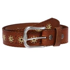 *This vintage looking leather belt features embossed flower with cut-out pattern down the strap and one row of PP rope woven sun flower pattern along the center. *Material: 100% Leather *Width: 1 1/2" - 38 mm *Belt Size is measured from inner edge of the buckle to the center hole at the tip en *Size Chart: |30" (from buckle prong to center hole);|Full length: 36" |32" (from buckle prong to center hole);|Full length: 38" |34" (from buckle prong to center hole);|Full length: 40" |36" (from buckle Western Vintage, Tanning Oil, Belt Shop, Vintage Belts, Waist Measurement, Leather Belts, Belt Size, Belts For Women, Flower Pattern