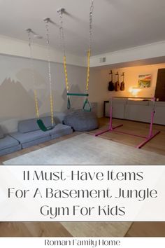 Discover the perfect way to keep kids active indoors with my latest shop my home LTK link featuring 11 must have items to build the ultimate basement jungle gym for kids! From the perfect jungle gym swing set to an indoor tree swing, these items will help you create a DIY inside jungle gym for kids that your will keep your child active and entertained for hours! Click the link to shop today and start building your indoor jungle gym today! Diy Indoor Jungle Gym For Kids, Basement Jungle Gym For Kids, Basement Jungle Gym, Indoor Swings For Kids, Jungle Gym Diy, Ultimate Basement, Kids Indoor Gym, Swings For Kids, Kids Jungle Gym