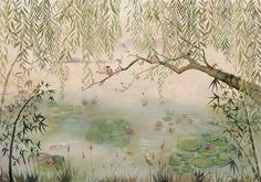 Lotus Wallpaper, Inspire Me Home Decor, Bamboo Frame, Pink Lotus, Wallpaper Direct, Cherry Tree, Water Lilies, Belle Epoque, New Wallpaper