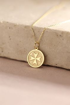 Gold Cross Pendant - Maltese Gold Necklace ● Material of pendant: Solid Gold 14k ( REAL GOLD ) ● Metal Stamp: 14k ( REAL GOLD ) ● The pendant is available in 5 sizes: - 12,7 mm / 0.5 inches (Diameter) - 14,0 mm / 0,55 inches ( Diameter ) In the photos - 15,3 mm / 0.6 inches ( Diameter ) - 16,5 mm / 0,65 inches ( Diameter ) - 19,1 mm / 0,75 inches ( Diameter ) ( In the photos the size is 14mm / 0.55 inches Diameter ) ( Jump Ring inner diameter: 4 mm ) ● Material of chain: Solid gold 14k ( REAL GO Maltese Cross Jewelry, Gold Locket Necklace For Birthday, Traditional Gold Jewelry For Commemoration, Traditional 14k Stamped Medallion Necklace, Cross Pendant Locket Necklace Gift, Commemoration Charms Necklace With Round Pendant, Symbolic Charms Necklaces For Commemoration, Symbolic Charms Necklace For Commemoration, Traditional Round Jewelry For Commemoration