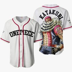 Charlotte Katakuri Baseball Jersey Shirts One Piece Custom Anime For Fans Baseball jersey the epitome of sporty style and unparalleled comfort. Designed for athletes and fans alike, this jersey combines top-notch craftsmanship with superior materials. Made from high-quality, breathable fabric, it ensures maximum breathability during intense gameplay. With its perfect fit and reinforced stitching, this baseball jersey offers exceptional durability, withstanding the demands of rigorous training se One Piece Katakuri, Katakuri One Piece, Clothes Sketch, Charlotte Katakuri, House Wear, Merch Aesthetic, Baseball Uniforms, Baseball Jersey Shirt, Anime Shoes