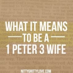 the words what it means to be a 1 peter 3 wife on a brown background