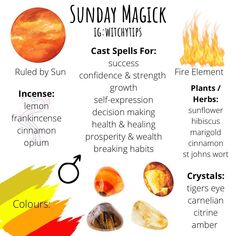 Sunday Magick, Color Of The Week, Crystals For Manifestation