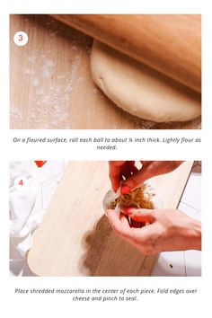 the instructions for how to make an uncooked doughnut on a cutting board