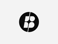 a black and white logo with the letter b