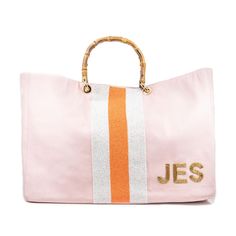 <p>This tote is large enough to hold everything you need. Optional monogram available.</p>
<p><strong>SIZE & FIT</strong></p>
<ul>
<li>14" W x 20" H with gusset </li>
<li>Fits smartphone, keys, card case, lip gloss, pocket mirror, and phone charger and lots more</li>
</ul>
<p><strong>SOME MORE DETAILS…</strong></p>
<ul>
<li>This product is 100% handmade and on order&l Bamboo Bags, Birthday Collage, Red Clutch, Bamboo Bag, Monogram Signs, Circle Monogram, Gold Monogram, Pink Tote, Monogram Bag