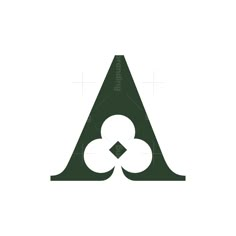 an image of a green triangle with two hearts on it and the letter a in the middle