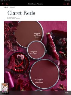 the home color scheme is red and has two shades of maroon, one with dark brown