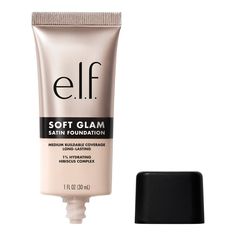 Hit that dreamy sweet spot between full beat and barely there with e.l.f. Cosmetics’ long-wearing Soft Glam Satin Foundation. Infused with 1% Hydrating Hibiscus Complex, plus fruit extracts, this breathable liquid foundation won’t clog pores and feels as good as it looks—no caking or heaviness here, just smooth, satiny skin. Why you’ll love it: • Long-lasting foundation that delivers medium, buildable coverage and a satin finish • Breathable formula doesn’t look or feel cakey • Infused with 1% H Mythical Makeup, Makeup For Photography, Makeup For Work, Makeup For Hooded Eyes, Contour And Highlight, Long Lasting Foundation, E.l.f. Cosmetics, Drugstore Foundation, Dream Makeup