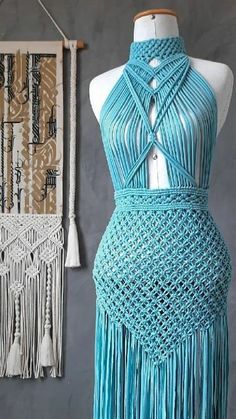 Macrame Dresses, Moon Spirit, Macrame Clothes, Macrame Colar, Look Festival, Macrame Dress, Crochet Clothing And Accessories, Goddess Dress, Afro Punk