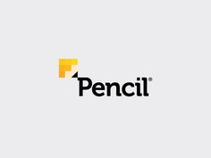 the logo for pencil is shown in black and yellow on a white background