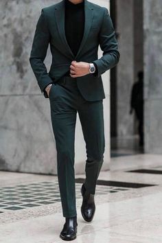 Green Suit Men, Green Suits, Stylish Mens Suits, Black Suit Men, Dinner Suit, Formal Men Outfit, Wedding Suits Groom, Dress Suits For Men