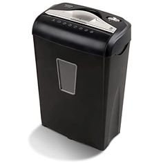 a black paper shredder on a white background