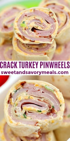 Pinwill Recipes, Thanksgiving Pinwheels, Turkey Pinwheel Appetizers, Turkey Pinwheel Recipes, Shower Sandwich Ideas, Staff Meeting Snacks, Pinwheels Turkey, Turkey Rollups, Pinwheels Recipes