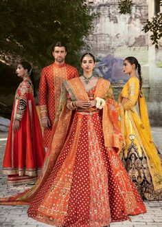 Pakistani Bridal Orange Red Lehenga Choli Dress is an embellished masterpiece that has the perfect balance of tradition and grace. The hand-crafted adornments and lavish blend of colors make this Bridal Lehenga Choli your foremost choice to wear on the wedding day. Choli: Bridal choli in the orange-red shade is a perfect attire to pair with the Bridal Lehenga. The choli is adorned with beads, gota, and pearls work. Classic design and elegant neckline give a traditional touch to this beautiful Pa Bridal Choli, Bridal Lehenga Pakistani, Lehenga Pakistani, Red Lehenga Choli, Pakistani Bridal Dress, Choli Dress, Red Bridal Dress, Dresses Pakistani, Pakistani Traditional