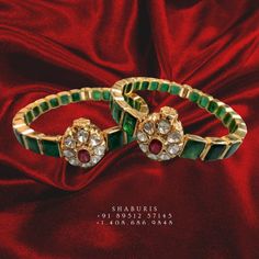 Emerald bangle indian jewelry indian bangle bracelet kada openable banble pure silver jewelry indian-SHABURIS Emerald Bangles, Silver Market, Diamond Necklace Indian, Ruby Bangles, Gold Temple Jewellery, Jewellery Bangles, Antique Necklaces Design, Silver Diamond Necklace, Bangles Gold