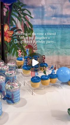 cupcakes and balloons on a table at a birthday party with the words finding of the time a friend