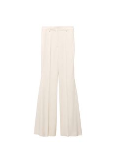 Modern Tailored Structured Pants, Modern Structured Office Bottoms, Chic Trousers With Button Zip Fly, Elegant Office Wide Leg Pants With Button Closure, Elegant Wide Leg Trousers With Button Closure, Concealed Placket Pants For Office, Elegant Tailored Wide Leg Pants With Button Closure, Button Zip Fly Straight Pants, Modern Bottoms With Button Closure