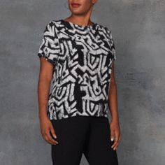 Osei Duro Note Tee in Silk Labyrinth Pattern