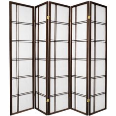 This elegant folding screen takes a traditional Japanese design and updates it for the modern home. Shoji rice paper is a remarkable natural substance that is renowned for providing privacy without blocking ambient light. Set in a stylish spruce frame with a double cross design, this shoji screen is a great way to divide a room, create a private space, or add a cosmopolitan accent to any style of decor. Red Lantern 5-Panel Walnut Wood Folding Shoji Style Room Divider in Brown | SSCDBLX-5P-WAL Ways To Divide A Room, Privacy Screens Indoor, Floor Screen, Shoji Screen, Folding Room Dividers, Room Divider Screen, Divider Screen, Panel Room Divider, Red Lantern