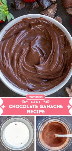 the chocolate ganache recipe is ready to be eaten and put in the pans