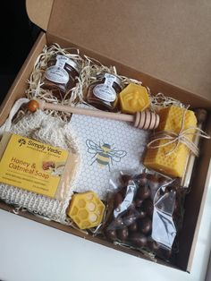 honey and oatmeal soaps in a box