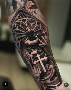 Religious Tattoo Sleeves, Underarm Tattoo, Band Tattoos For Men, Arm Tattoos Drawing, Cool Half Sleeve Tattoos, Tattoo Inspiration Men, Religious Tattoo, Half Sleeve Tattoos For Guys, Tattoo Magazine