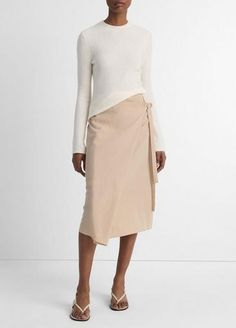 Buy Asymmetric Wrap Skirt for USD 325.00 | Vince Beige Asymmetrical Hem Bottoms For Fall, Elegant Beige Bottoms With Asymmetrical Hem, Elegant Wrap Skirt For Fall Workwear, Chic Wrap Bottoms For Workwear, Asymmetrical Beige Bottoms For Work, Beige Asymmetrical Bottoms For Work, Elegant Asymmetrical Wrap Skirt For Fall, Elegant Beige Wrap Skirt With Relaxed Fit, Elegant Beige Relaxed Wrap Skirt