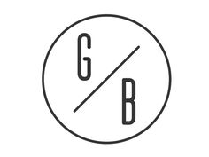 the letter g in a black and white circle with a no b on it's side