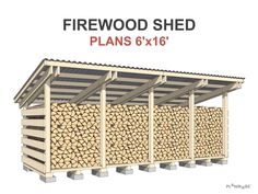 firewood shed plans 6'x16'are available for purchase at the store