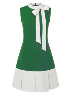 30-70% OFF✓ Fast Shipping✓Elegant and playful, this green 1960s crew bowknot sleeveless dress adds vintage charm. Modern 50s Dress, Retro Shift Dress, 1960s Dress Pattern, Cute Business Dresses, Space Age Clothing, Pretty Vintage Dresses, Twee Dresses, Induction Ceremony Outfit, 80s Preppy Fashion Women