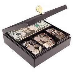 a black box filled with lots of money