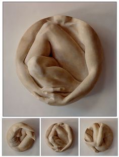 four different views of an object made out of clay