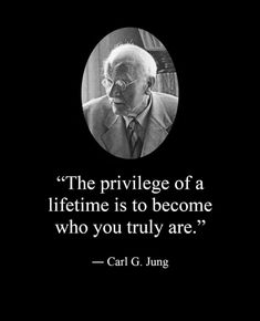 an old man in a suit and tie with a quote from carl gjung