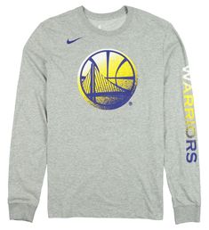 Nike Golden State Warriors Logo Long Sleeve Shirt Men's Size Large Here is a brand new Nike Golden State Warriors Logo Long Sleeve Shirt (Style #AQ6798 063) in a men's size Large. Shirt is heather gray, white, yellow, and royal blue in color. Shirt is Standard Fit, long sleeved crew neck shirt with a straight hemline. Golden State Warriors mezzo print logo on front with Golden State Warriors mezzo print design down left sleeve. Fabric: 57% Cotton / 43% Polyester. Care: Machine Washable. Shirt is Nike Long Sleeve Fan Gear Top, Nike Fan Apparel Tops In Athletic Heather, Nike Long Sleeve Tops For Sports Events, Nike Gray Tops For Sports Events, Nike Athletic Heather Tops For Sports Season, Nike Tops In Athletic Heather For Sports Season, Nike Athletic Heather Tops For Sports, Gray Nike Tops For Sports Events, Nike Sports Tops In Tri-blend