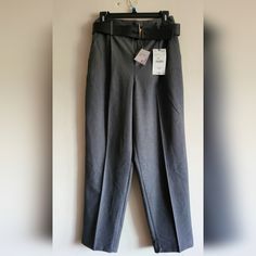 Zara 1 Pleat Tapped Belted Pant Sz-S . Waist 26" Gray Zara Business Casual Pants With Belt Loops, Zara Pants With Belt Loops For Office, Belted Workwear Bottoms, Tailored Belted Bottoms For Spring, Zara Pants, Pant Jumpsuit, Tap, Pants For Women, Jumpsuit