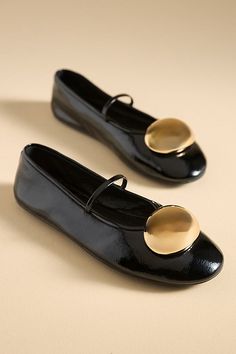 Synthetic upper, insole, sole Slip-on styling Imported | Ornament Ballet Flats by Jeffrey Campbell in Black, Women's, Size: 5.5 at Anthropologie Upcoming Fashion Trends, Black Ballet Flats, Faux Fur Throw, 50 Fashion, Black Fits, Jeffrey Campbell, Ballet Flats, Loafer Flats, Shoes Flats