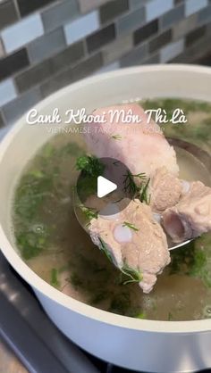 Joanne Pham on Instagram: "RECIPE ⬇️ Canh Khoai Môn Thì Là ~ Vietnamese Taro & Dill Soup

INGREDIENTS:
2 lbs - Taro
1 cup - Fresh Dill
2 lbs - Pork Rib Tips
1 Tsp - Sea Salt
1/2 Tsp - MSG (Optional)
1 Tbsp - Rock Sugar
2 Tsp - Chicken Bouillon or Soup Seasoning
2 Tbsp - Fish Sauce
10 cups water for soup

PREP:
TARO - Peel and cut into large pieces
Rinse well to remove the excess starch

FRESH DILL - Rinse and roughly chop

PORK RIBS TIPS - Cut and rinse well. Parboil on high heat for a full 5 minutes to remove the impurities, rinse and set aside

INSTRUCTIONS:
Bring a pot of water to a boil
Add in the parboiled pork rib tips
Once it simmer, cover with lid, reduce heat to low Let it simmer for 30 minutes
After 30 minutes, remove the lid, add in the Taro and seasonings
Let it simmer on mediu