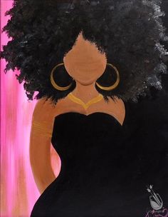 Muse Paintbar, Natural Hair Art, Sip And Paint, Woman Hat, Painting Woman, Paint Nite, Black Art Painting, Painting Party, Tableau Art