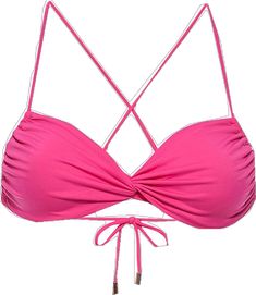 Pink Triangle Top Swimwear With Built-in Bra, Padded Bandeau Swimwear For Summer, Pink Bra Friendly Swimwear For Party, Pink Strappy Swimwear, Pink Fitted Swimwear With Straps, Pink Underwire Swimwear With Straps, Pink Halter Neck Swimwear With Built-in Bra, Pink Strappy Swimwear For Vacation, Fitted Pink Swimwear With Straps