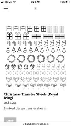 christmas transfer sheets royal icing for use on the iphone or ipad, with instructions to make them easy and fun