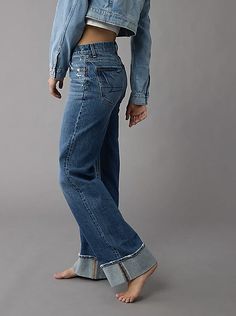 $44.96 Jeans With Front Pockets, Best Jeans For Thick Waist, Styles Of Jeans, Folded Jeans, Thick Hem Jeans, Jeans Folded At Ankle, Womens Wranglers, Nice Jeans, Stove Pipe Jeans