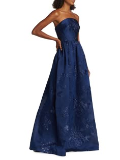 Jacquard Gown, Monique Lhuillier Gowns, Dream Prom Dress, Prom Dress Inspo, Deb Dresses, Guest Attire, Wedding Attire Guest, Monique Lhuillier