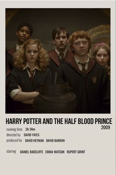 the poster for harry potter and the half blood prince is shown in front of other characters