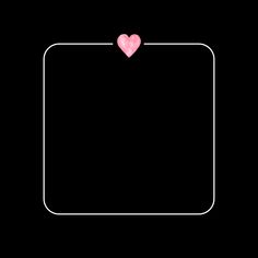 a square frame with a pink heart in the middle on a black background that appears to be rectangleed