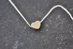 "14k gold small plated heart (over brass) slide charm  floating freely on a delicate small gauge 16\" STERLING SILVER chain. It's so versatile!  It's small and discreet enough to wear everyday!  So delicate! from the last picture (large charms measures 6 x 6 mm and small  measures 4 x 4 mm)  Please read my shop policies prior to purchasing https://www.etsy.com/your/shops/LoveJewelryByJ/policies" Small Gauges, Heart Necklace Gold, Mini Gold, Gold Heart Necklace, Silver Heart Necklace, Delicate Chain, Gold Heart, Girls Best Friend, Heart Of Gold