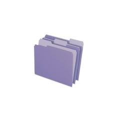 three purple folders stacked on top of each other