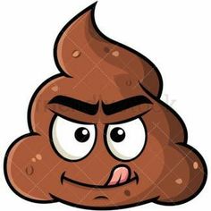 a brown poop emoticting with its tongue sticking out and eyes wide open